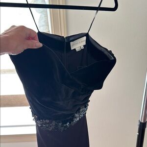 Sachin + Bibi. Black Pleated Sheath Dress with Spaghetti Straps